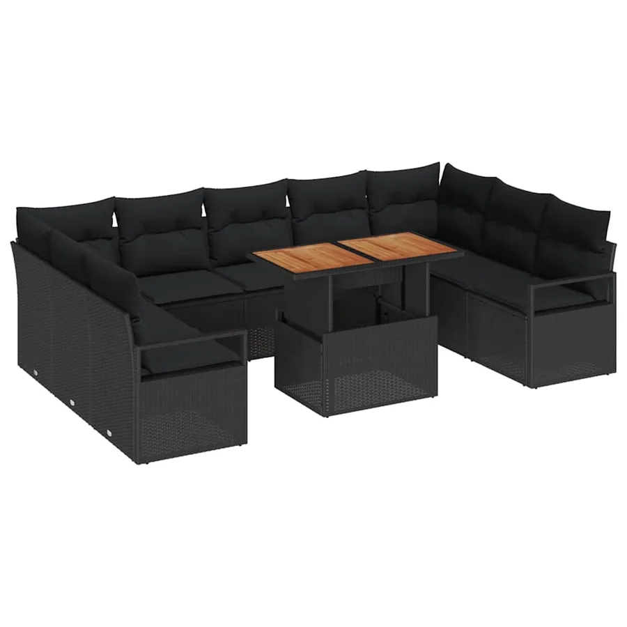 Ensemble de canapé de jardin 10 pc 9-Nombre de places - 2