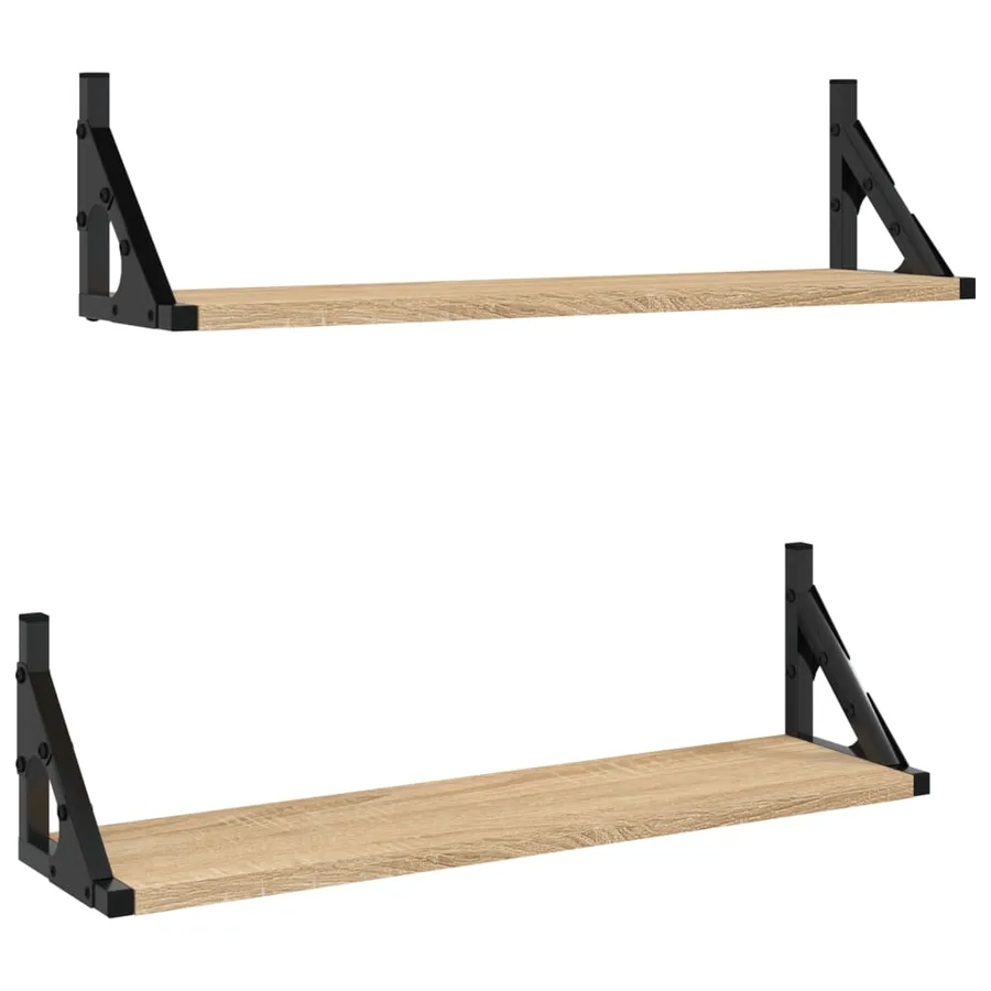 Étagères murales 2 pcs chêne sonoma 60x15x15,5 cm - 2