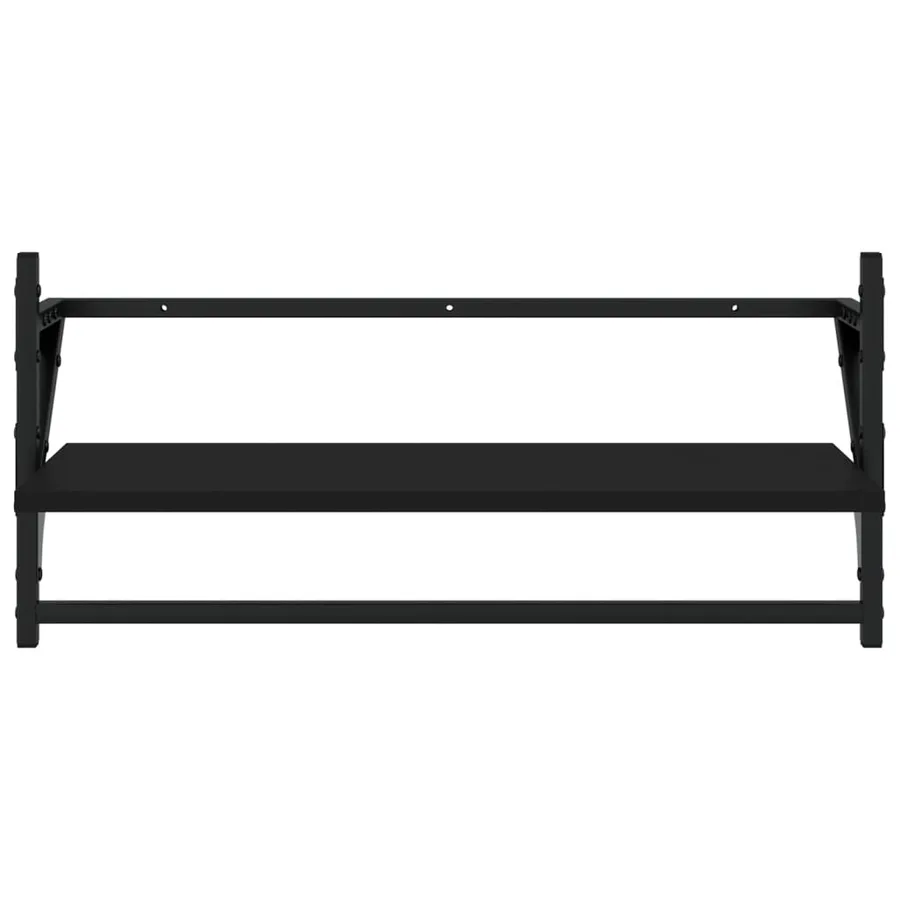Ensemble d'étagères murales barres 4 pcs noir bois d'ingénierie - 6