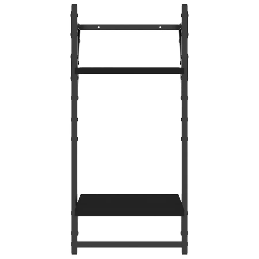 Ensemble d'étagères murales barres 4 pcs noir bois d'ingénierie - 8
