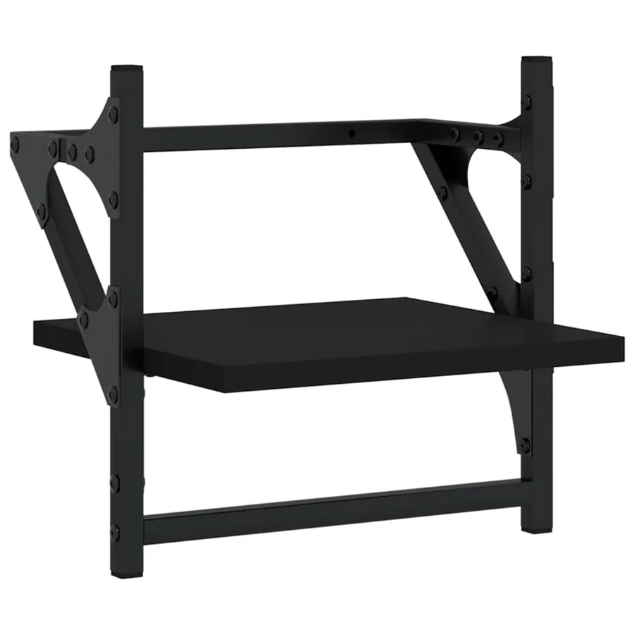 Ensemble d'étagères murales barres 4 pcs noir bois d'ingénierie - 9