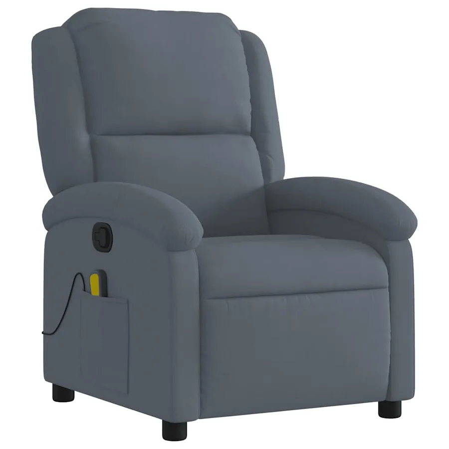 Fauteuil de massage inclinable velours gris foncé - 3