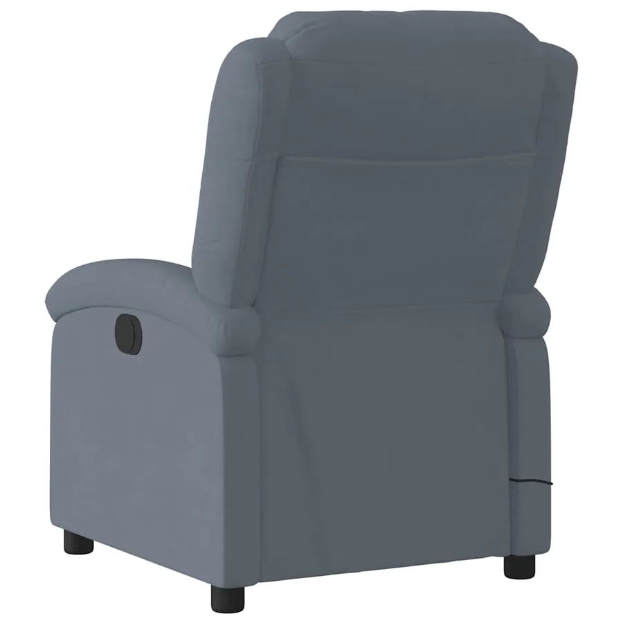 Fauteuil de massage inclinable velours gris foncé - 4