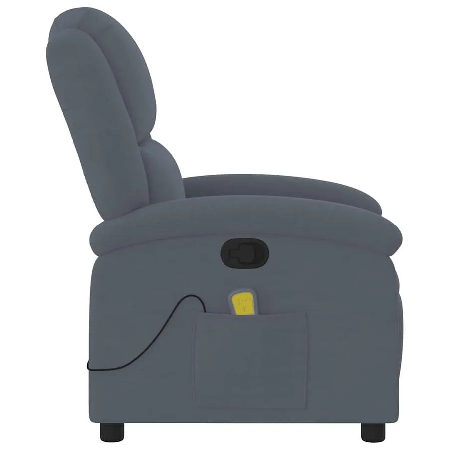Fauteuil de massage inclinable velours gris foncé - 8