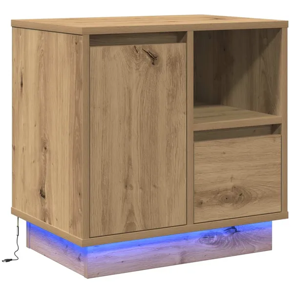Cabinet de chevet Chêne artisanal 50 x 34,5 x 50 cm.