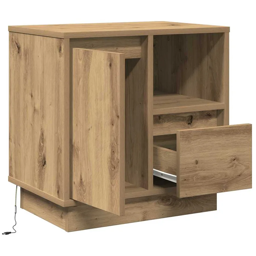 Cabinet de chevet Chêne artisanal 50 x 34,5 x 50 cm. - 5