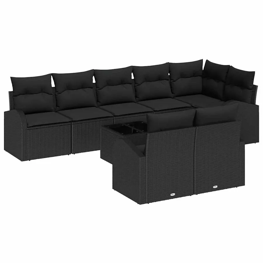 Ensemble de canapé de jardin 9 pcs polyrotin - 2