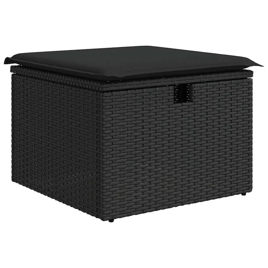 Ensemble de Canapés avec coussin 6 pcs Noir polyrotin - 7