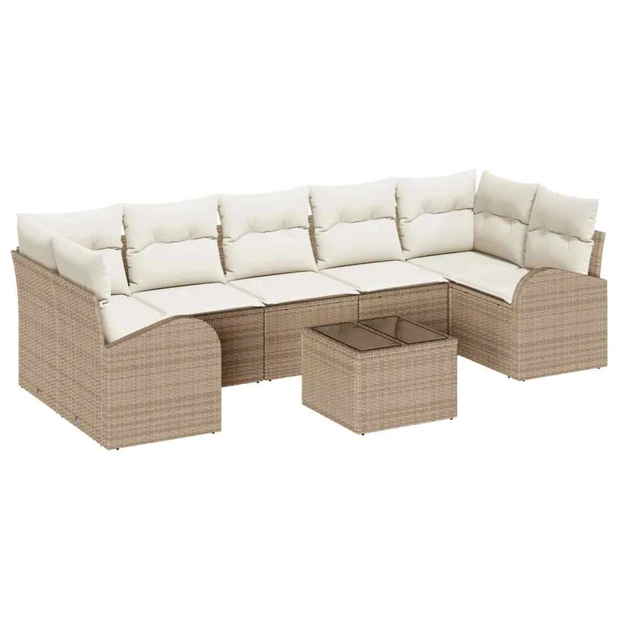 Ensemble de canapé de jardin Beige 55 x 55 x 37 cm polyrotin - 2