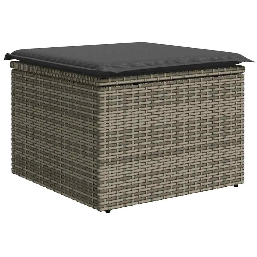 Ensemble de Canapés avec coussin 5 pcs Gris polyrotin - 6