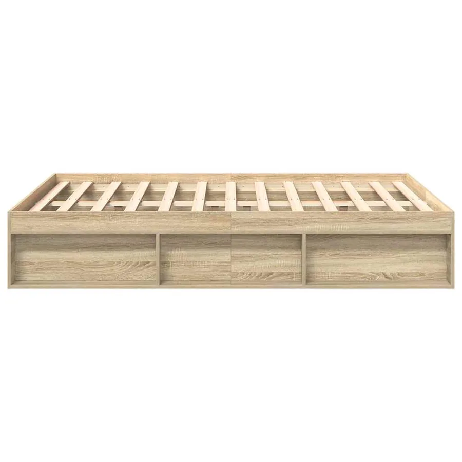 Cadre de lit sans matelas chêne sonoma 160x200 cm - 6