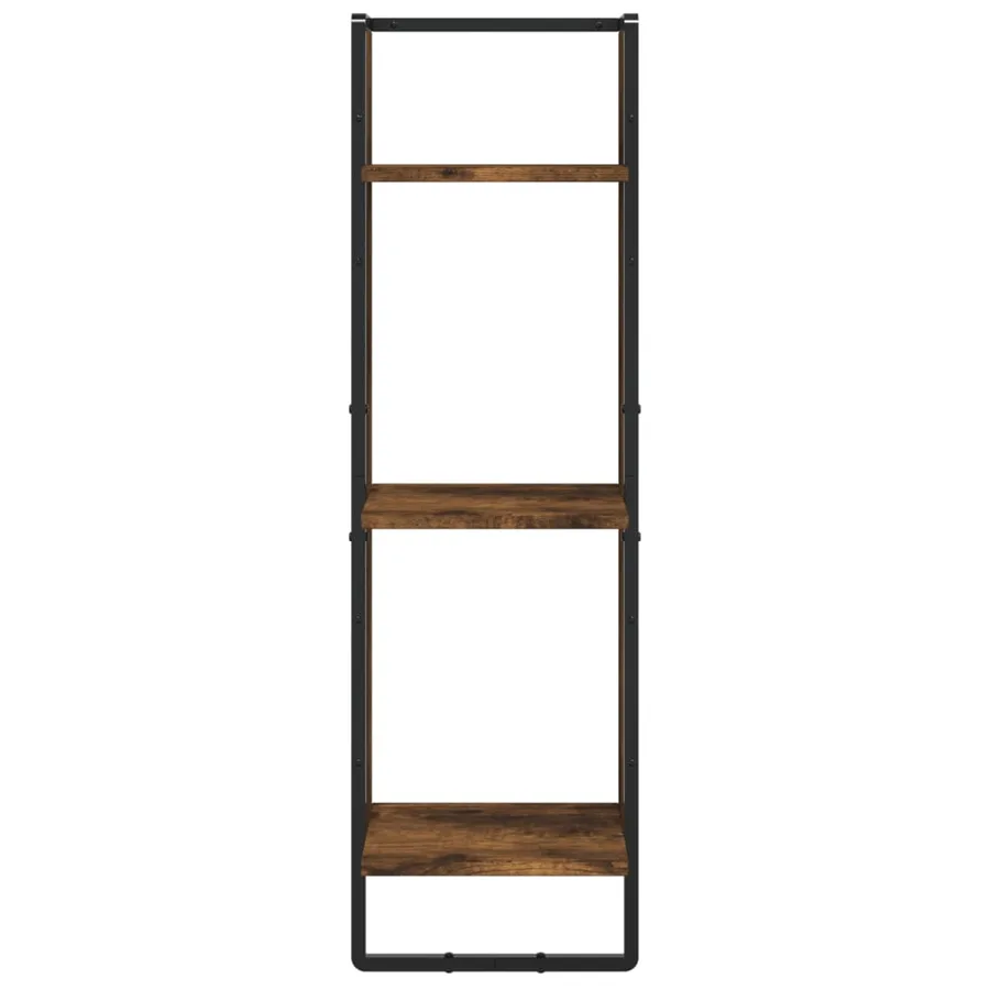 Étagère murale 3 niveaux chêne fumé 30x25x100cm bois ingénierie - 4