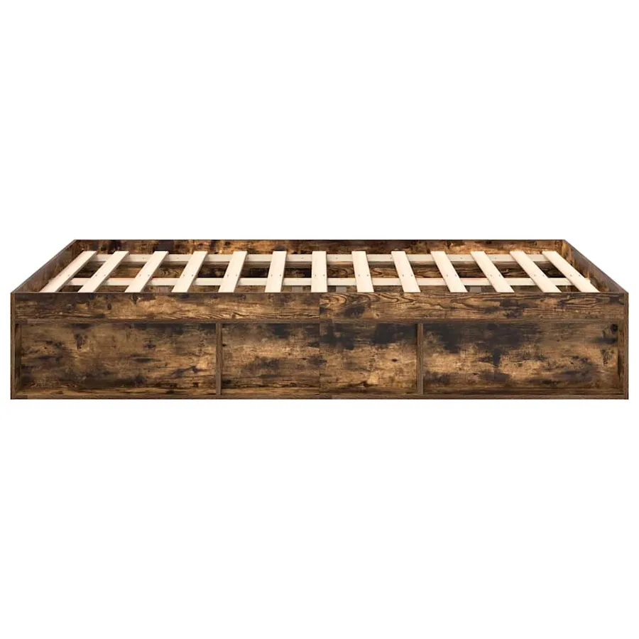 Cadre de lit sans matelas chêne fumé 160x200 cm - 6