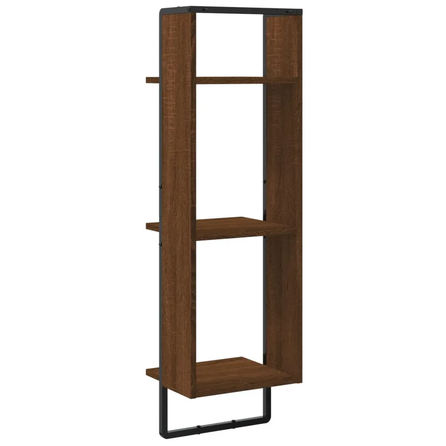 Étagère murale 3 niveaux chêne marron 30x25x100 cm - 6