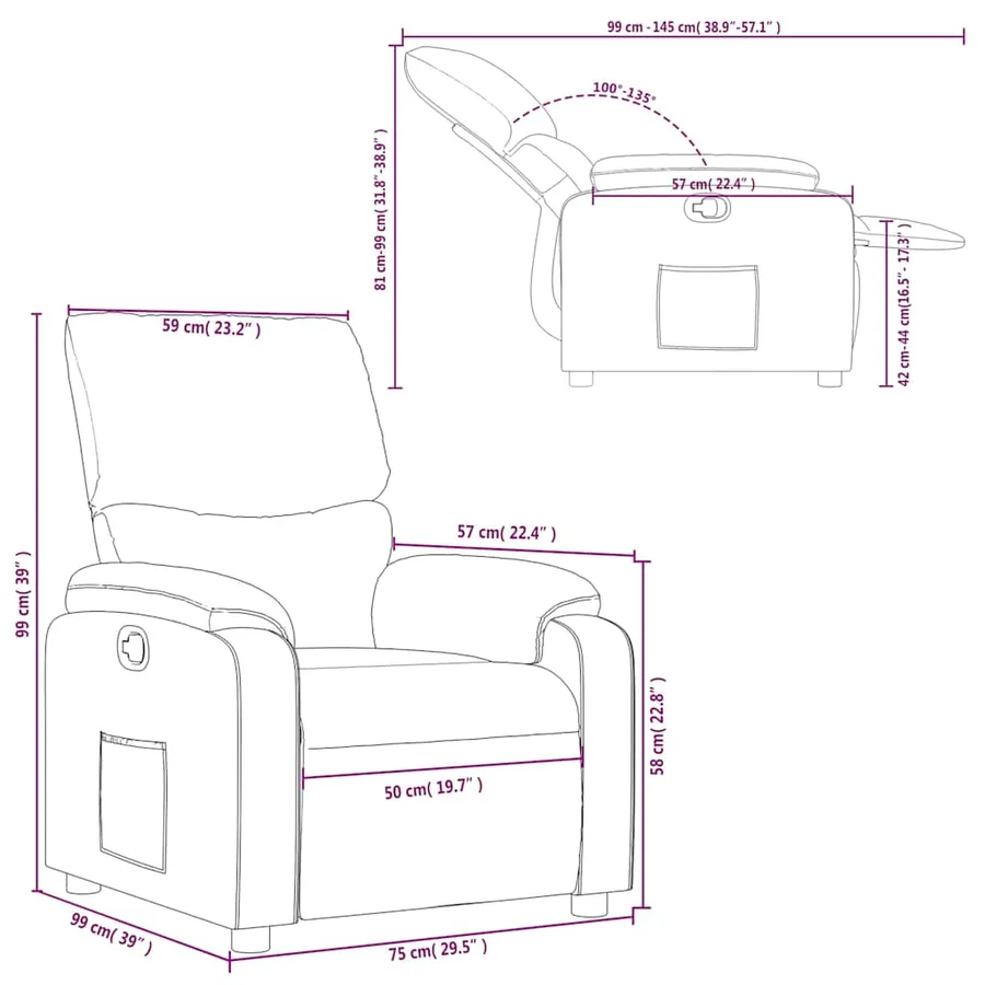 Fauteuil inclinable Rouge Similicuir - 11