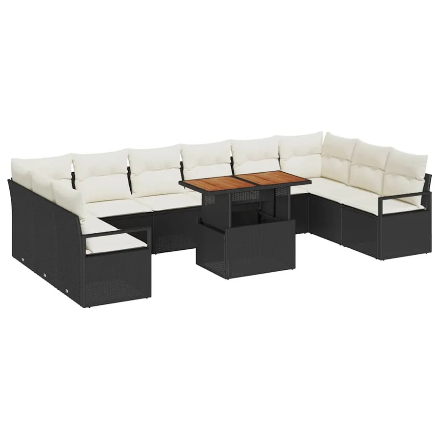 Ensemble de canapé de jardin 11 pc 10-Nombre de places - 2