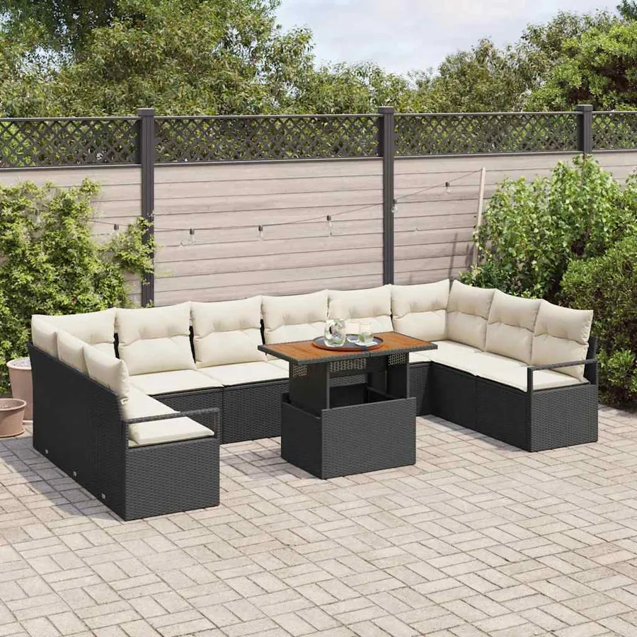 Ensemble de canapé de jardin 11 pc 10-Nombre de places - 3