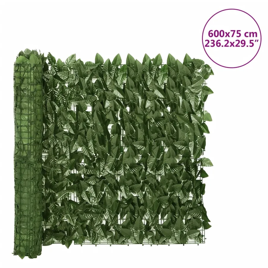 Brise-vue de balcon avec feuilles vert foncé 600x75 cm - 6