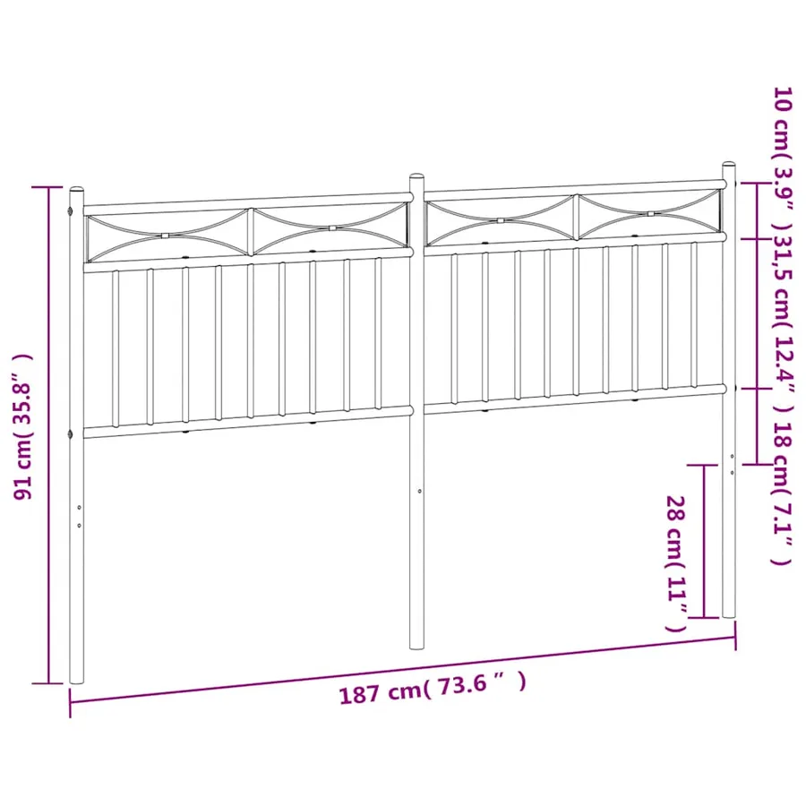 Tête de lit de remplacement métal blanc 180 cm - 7