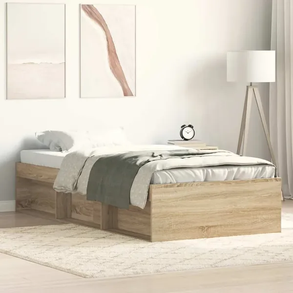 Cadre de lit sans matelas chêne sonoma 90x190 cm