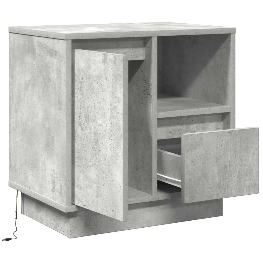 Cabinet de chevet avec tiroir Gris béton 50 x 34,5 x 50 cm. - 5