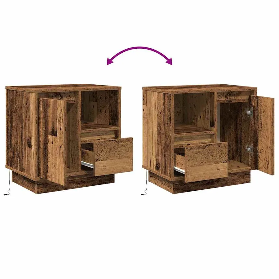 Cabinet de chevet avec tiroir Bois ancien 50 x 34,5 x 50 cm. - 15
