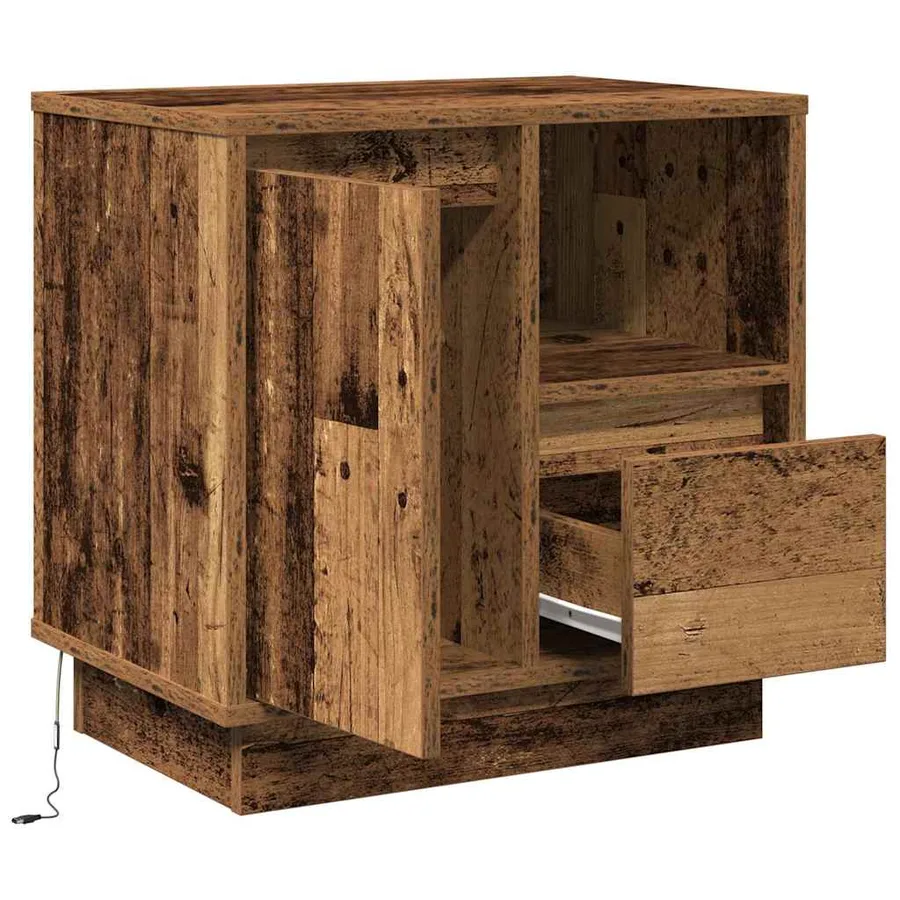 Cabinet de chevet avec tiroir Bois ancien 50 x 34,5 x 50 cm. - 7