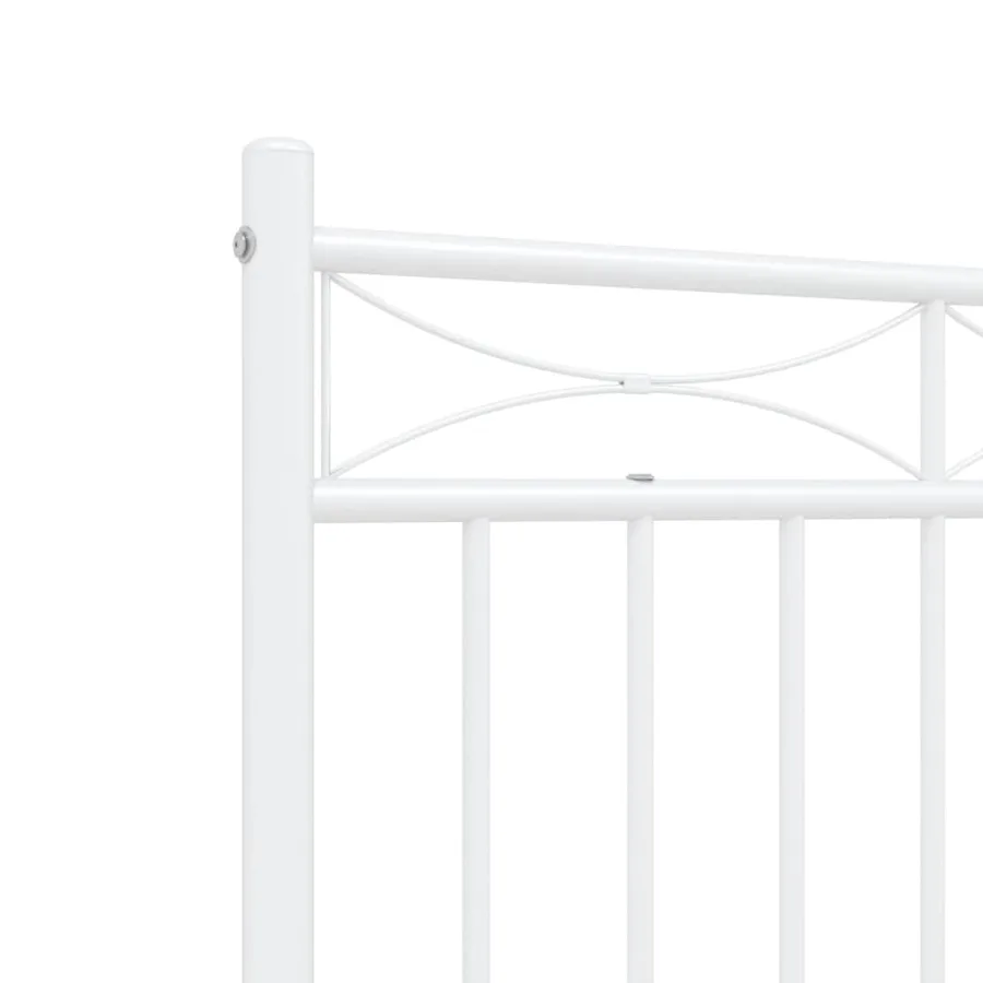 Cadre de lit métal sans matelas et tête de lit blanc 140x200 cm - 8