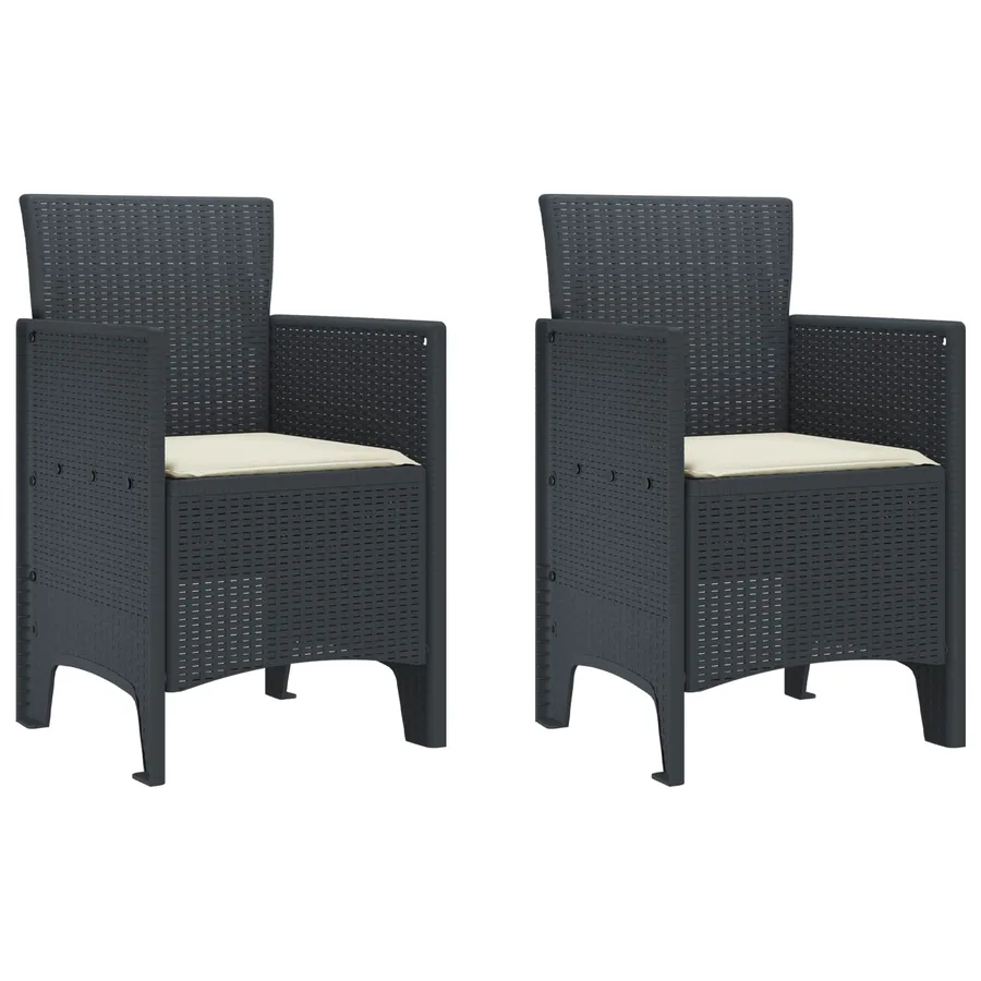 Chaise de jardin 2 pcs Anthracite 53 x 49 x 85 cm Polypropylène