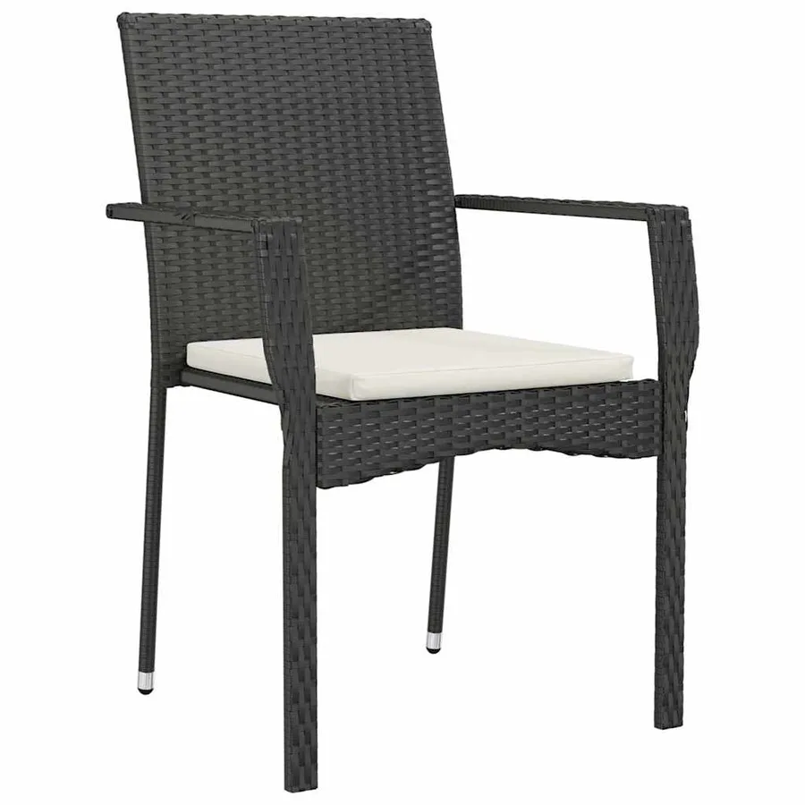 Ensemble de salle à manger pour jardin 5 pcs Noir polyrotin - 6
