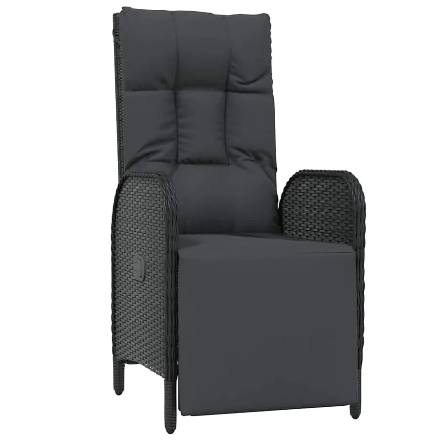 Ensemble de salle à manger pour jardin 9 pcs Noir polyrotin - 6