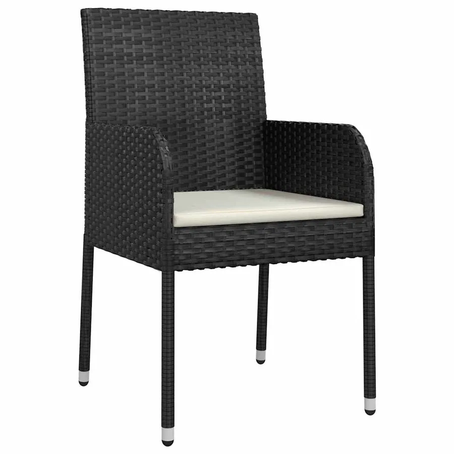 Ensemble de salle à manger pour jardin 9 pcs Noir polyrotin - 6