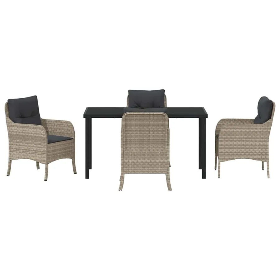 Ensemble de salle à manger pour jardin 5 pcs Gris clair - 7