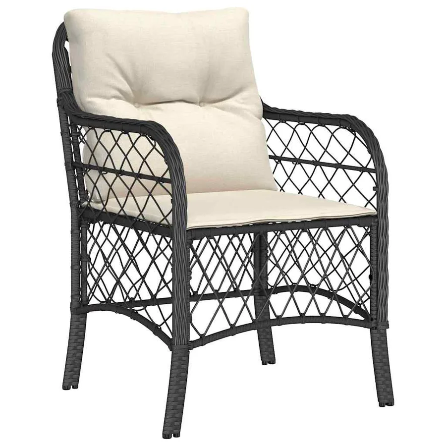 Ensemble de salle à manger pour jardin 9 pcs Noir polyrotin - 6