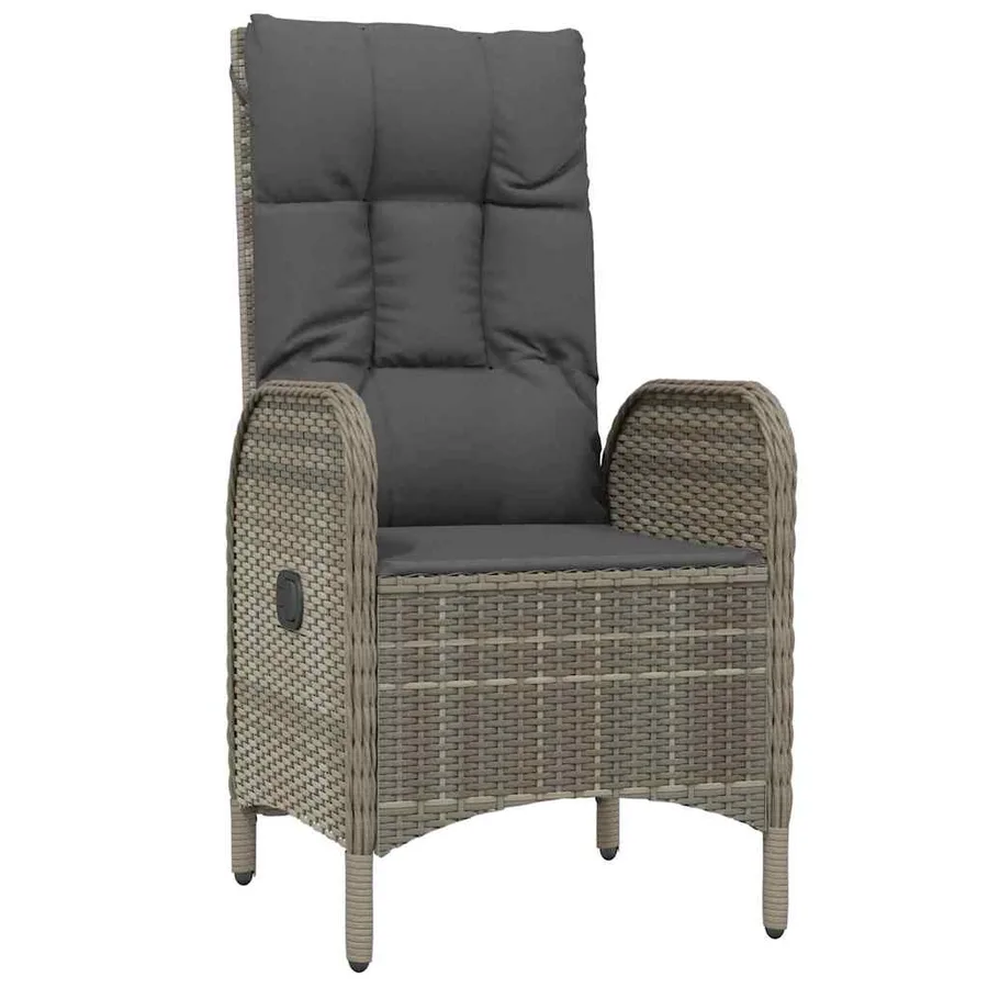 Ensemble de salle à manger pour jardin 7 pcs Gris polyrotin - 6