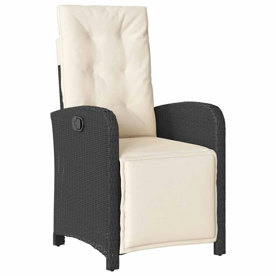Ensemble de salle à manger pour jardin 5 pcs Noir polyrotin - 6