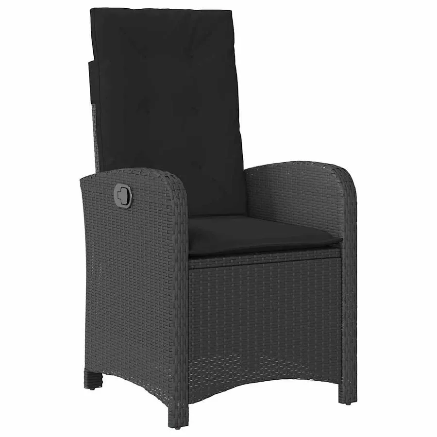 Ensemble de salle à manger pour jardin 5 pcs Noir polyrotin - 6