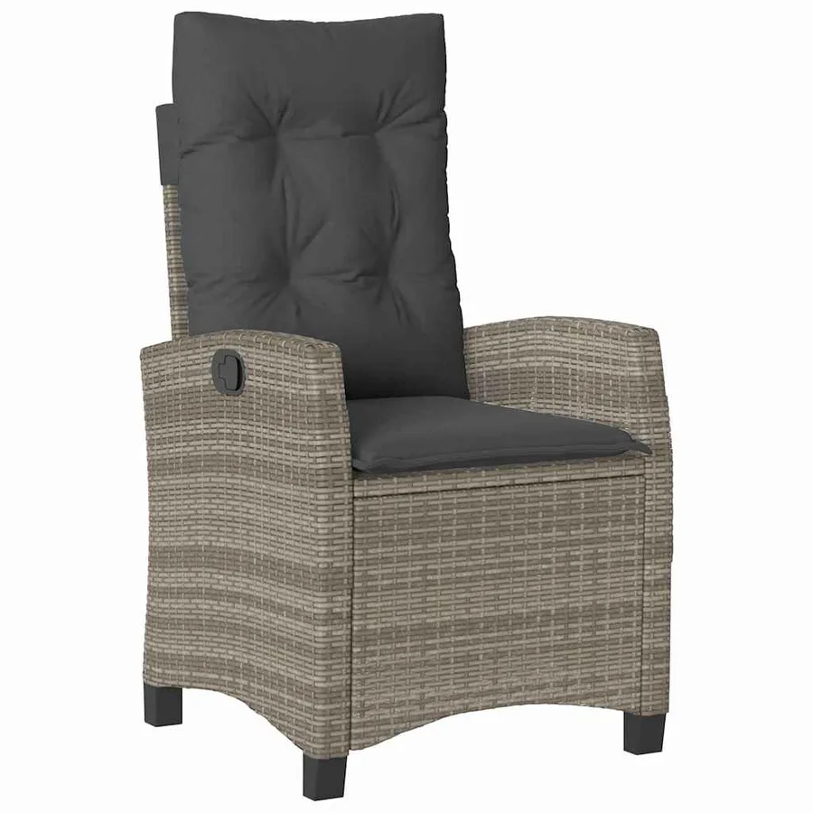 Ensemble de salle à manger pour jardin 9 pcs Gris polyrotin - 6