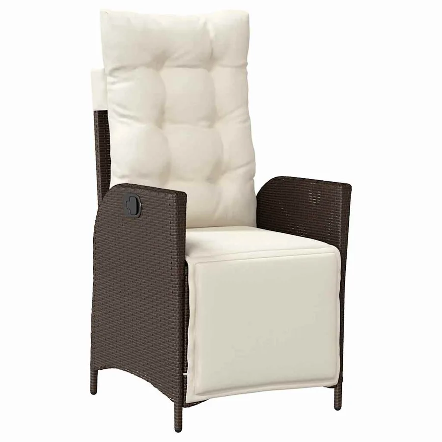 Ensemble de salle à manger pour jardin 7 pcs Marron polyrotin - 6