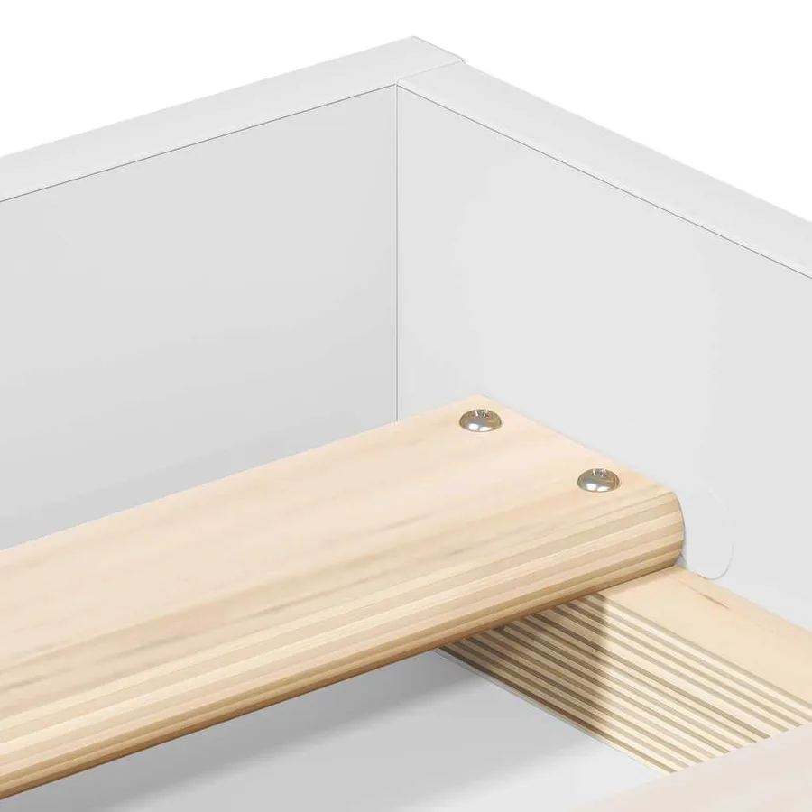 Cadre de lit sans matelas blanc 120x190 cm - 8