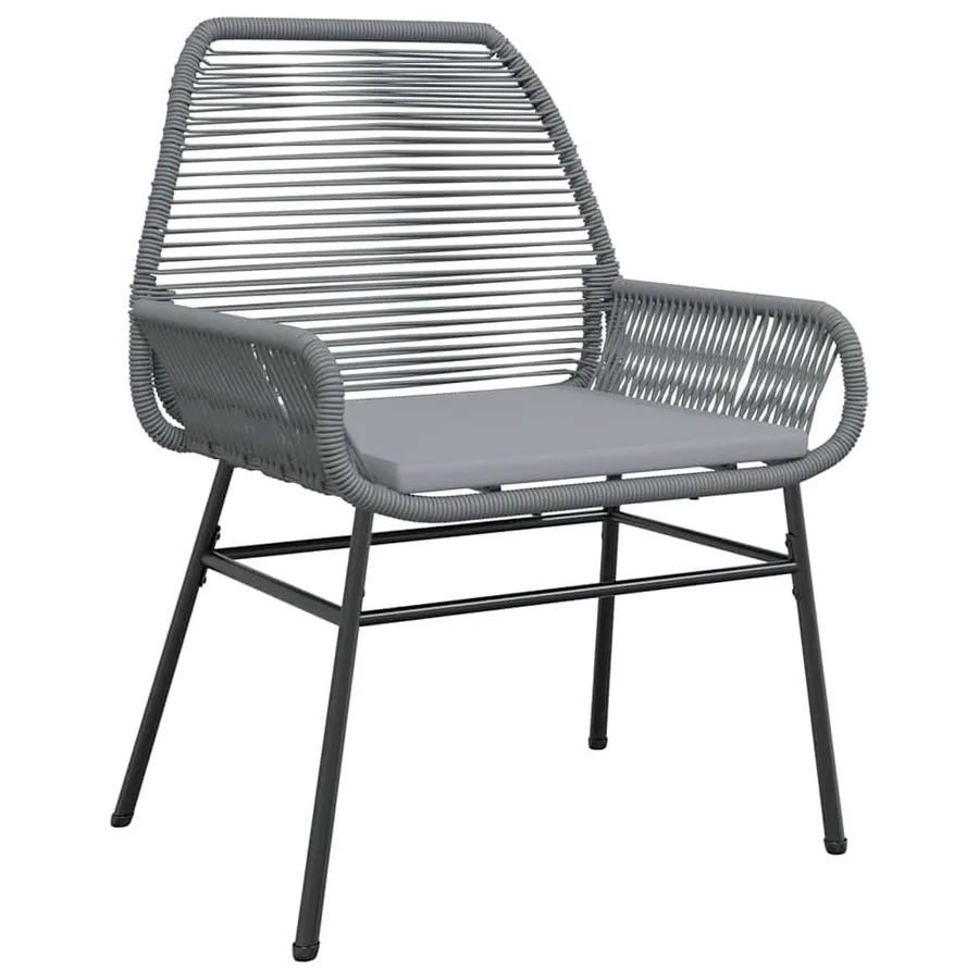 Ensemble de salle à manger pour jardin 9 pcs Gris polyrotin - 6