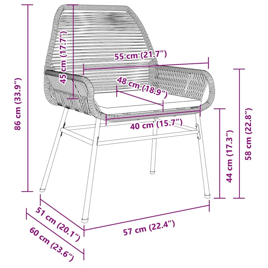 Ensemble de salle à manger pour jardin 9 pcs Gris polyrotin - 8