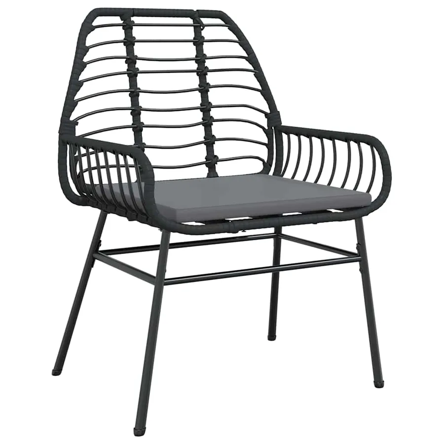 Ensemble de salle à manger pour jardin 9 pcs Noir polyrotin - 6