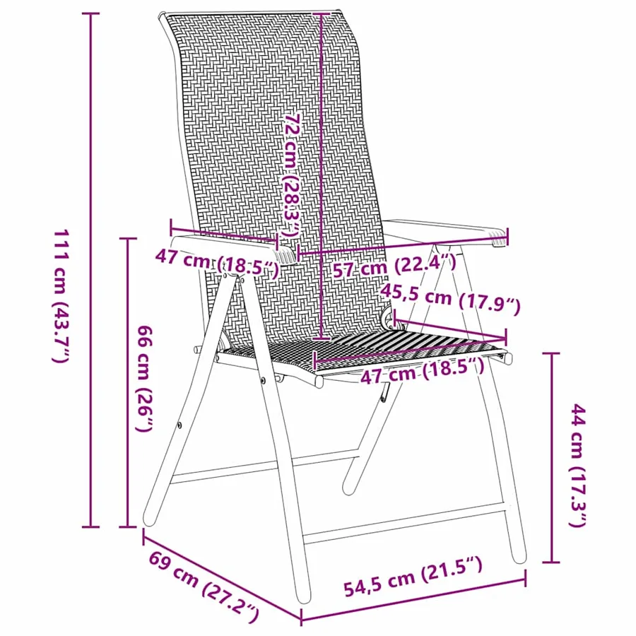 Ensemble de salle à manger pour jardin 9 pcs Marron - 10