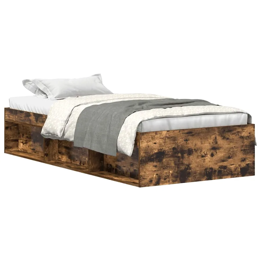 Cadre de lit sans matelas chêne fumé 90x190 cm - 2