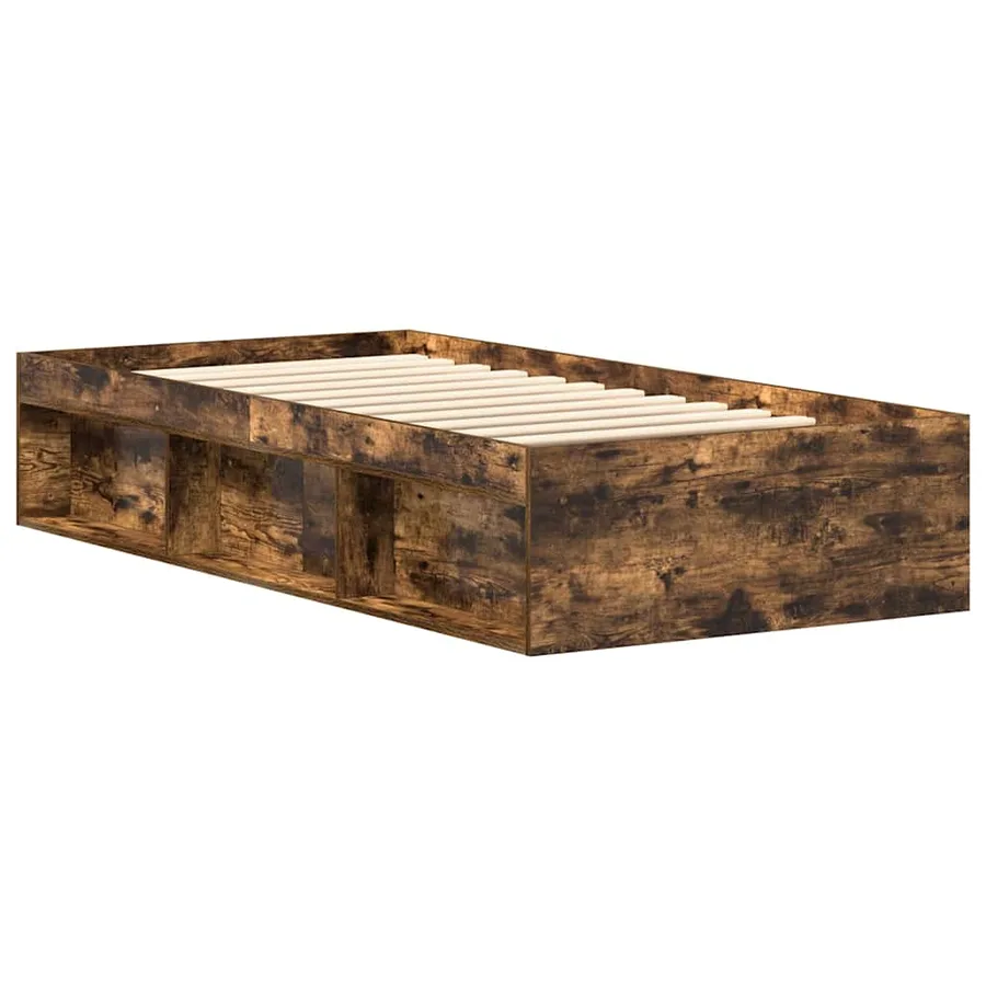 Cadre de lit sans matelas chêne fumé 90x190 cm - 7