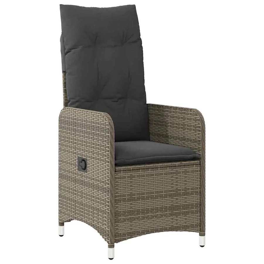 Ensemble de salle à manger pour jardin 9 pcs Gris polyrotin - 6