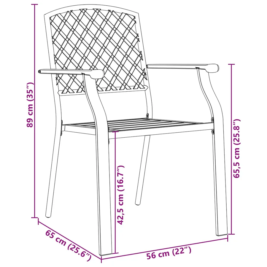 Ensemble de salle à manger pour jardin 9 pcs Anthracite Acier - 11