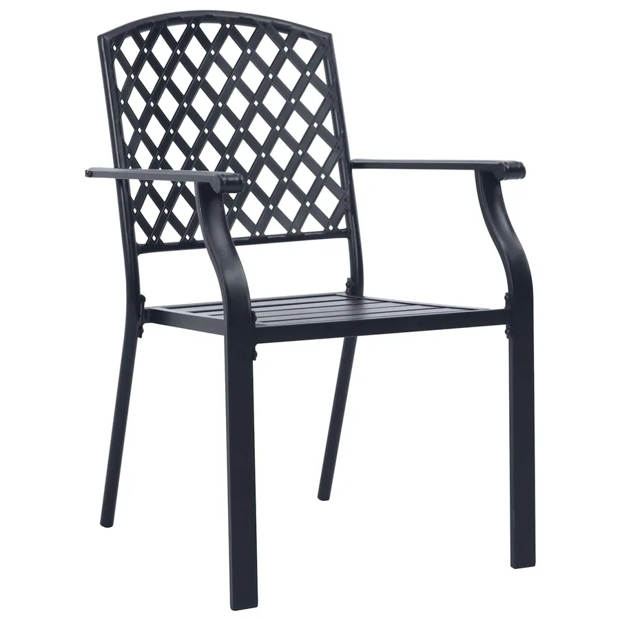 Ensemble de salle à manger pour jardin 9 pcs Anthracite Acier - 6