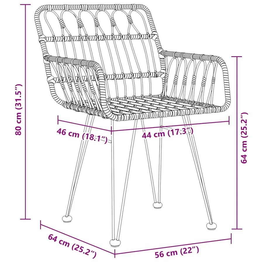 Ensemble de salle à manger pour jardin 7 pcs Noir - 8